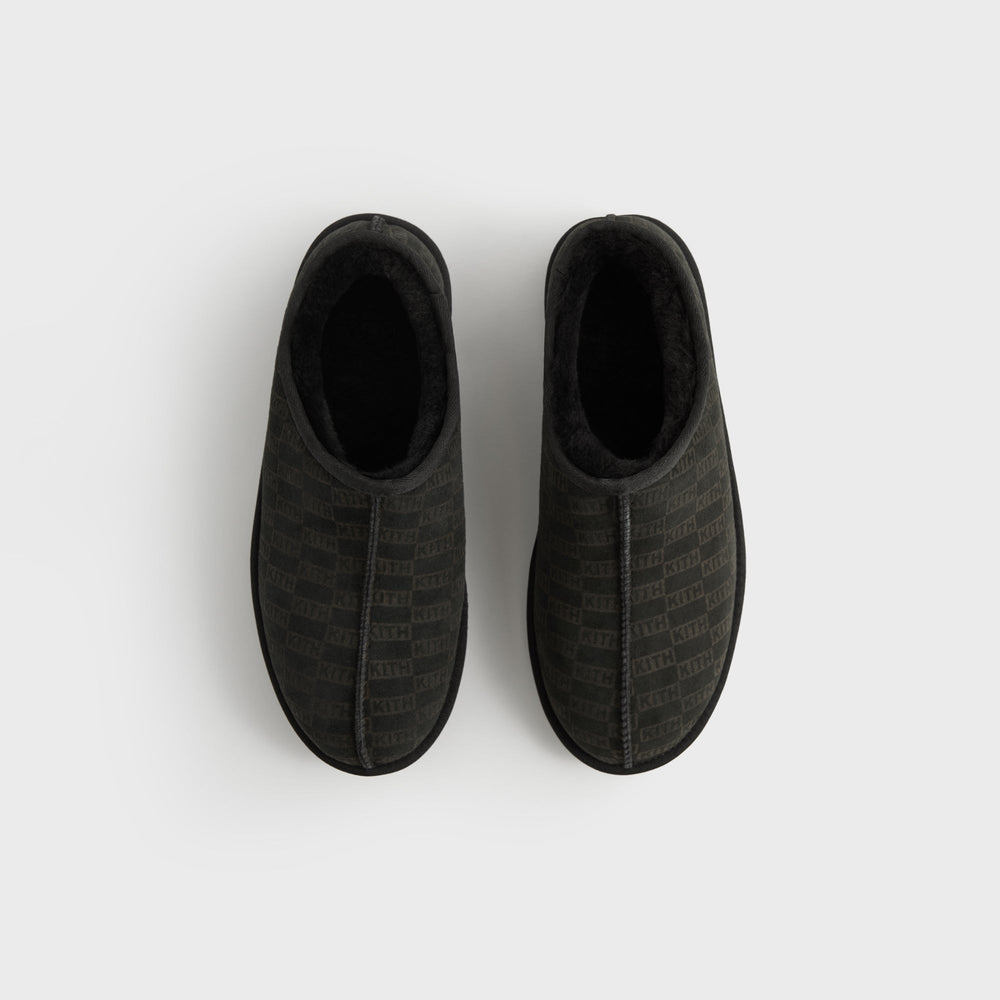 Kithmas Monogram Shearling Slippers - Black
