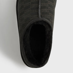 Kithmas Monogram Shearling Slippers - Black