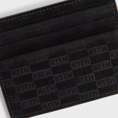 Kith Monogram Suede Card Holder - Black