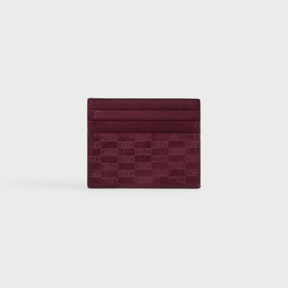 Kith Monogram Suede Card Holder - Magma