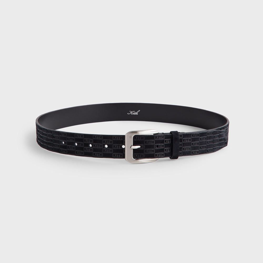 Kith Monogram Suede Leather Belt - Black