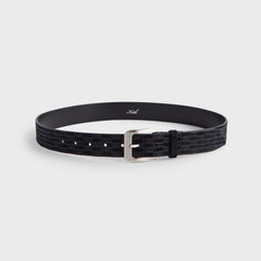 Kith Monogram Suede Leather Belt - Black