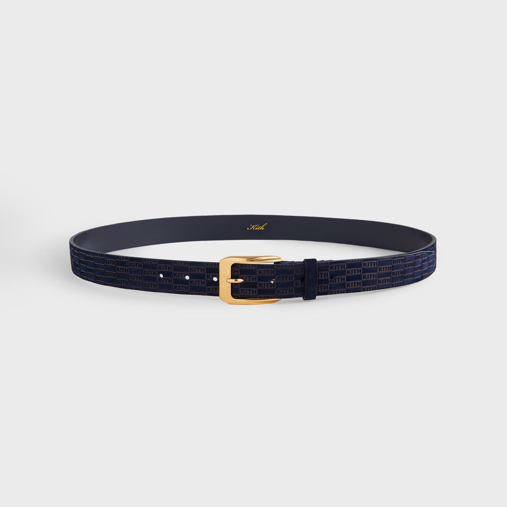 Kith Monogram Suede Leather Belt - Ink