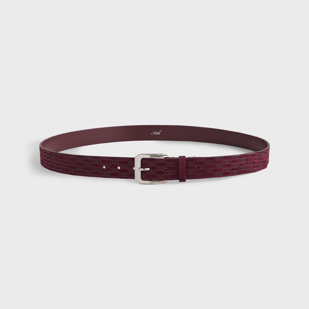 Kith Monogram Suede Leather Belt - Magma