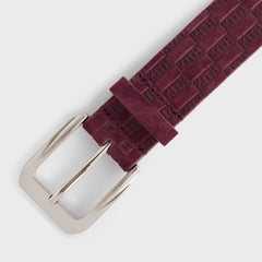 Kith Monogram Suede Leather Belt - Magma
