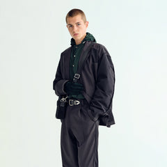 &Kin Tropical Wool Reversible Brant Blazer - Carbon