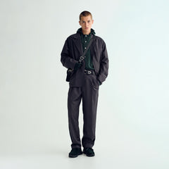 &Kin Tropical Wool Reversible Brant Blazer - Carbon