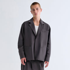 &Kin Tropical Wool Reversible Brant Blazer - Carbon