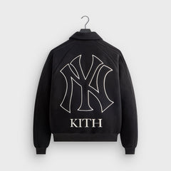 Kith for the New York Yankees Melton Wool Raglan Varsity Jacket - Blac