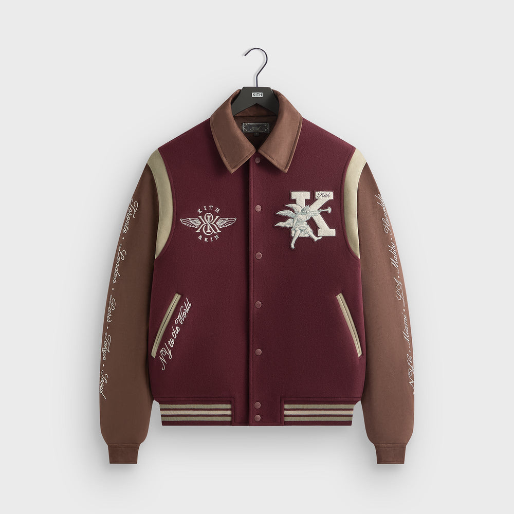 Kith Wool & Microsuede Varsity Jacket - Magma