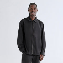 Kith Tropical Wool Marquis Zip Up Shirt - Black