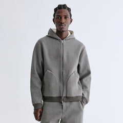 &Kin Reversible Double Face Williams V Hoodie - Dark Heather Grey