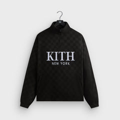 Kith Double Weave Davis Quarter Zip Pullover - Black