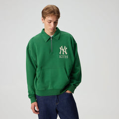 Kith for the New York Yankees Quarter Zip Popover Sweatshirt - Kelly