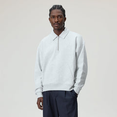 Kith Quarter Zip Popover Sweatshirt - Light Heather Grey