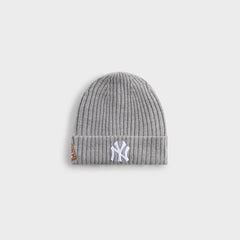 Kith & New Era for the New York Yankees Merino Knit Beanie - Light Hea