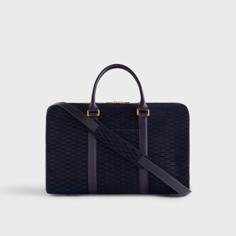 Kith Monogram Suede Traveler K40 Bag - Ink