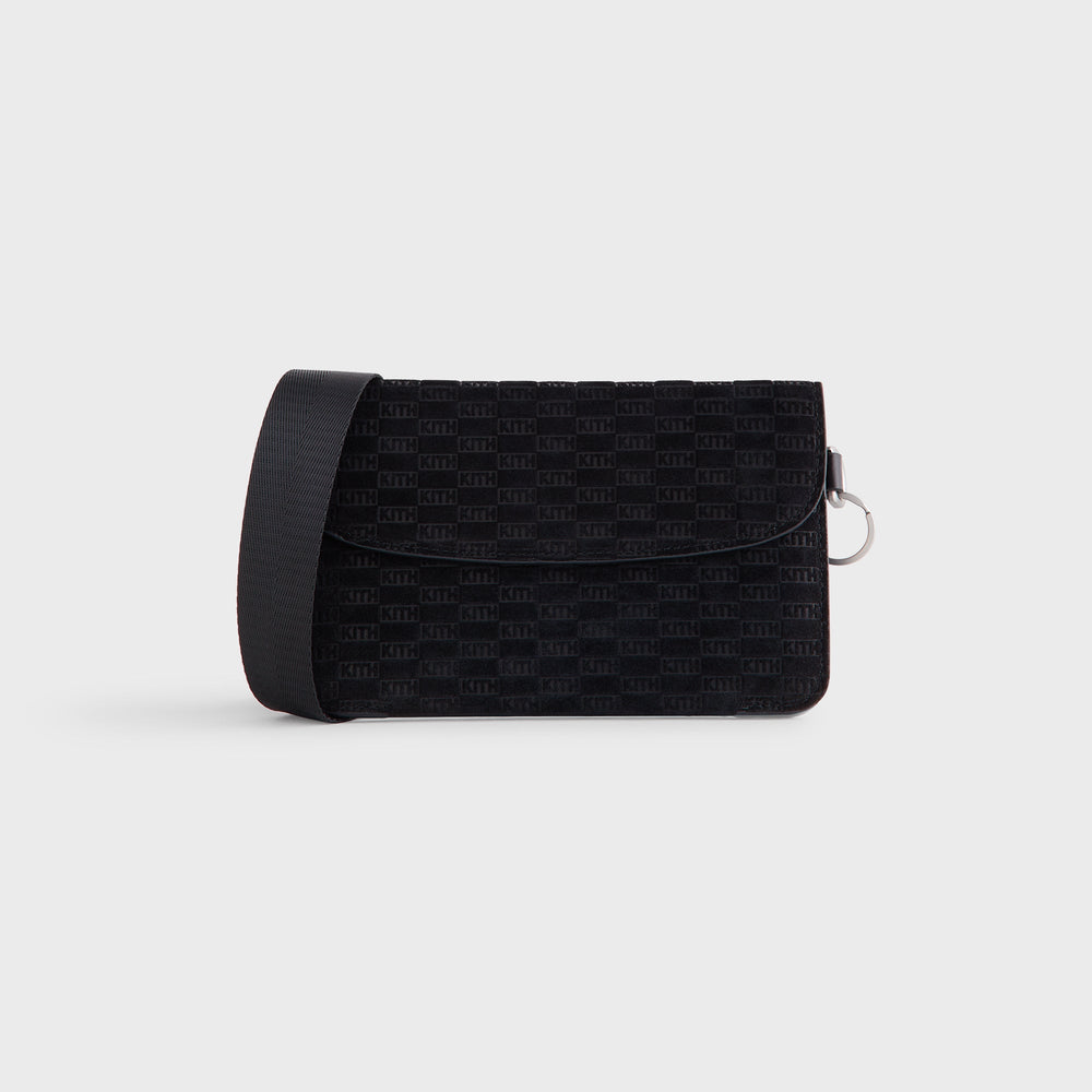 Kith Monogram Suede Envelope K20 Bag - Black