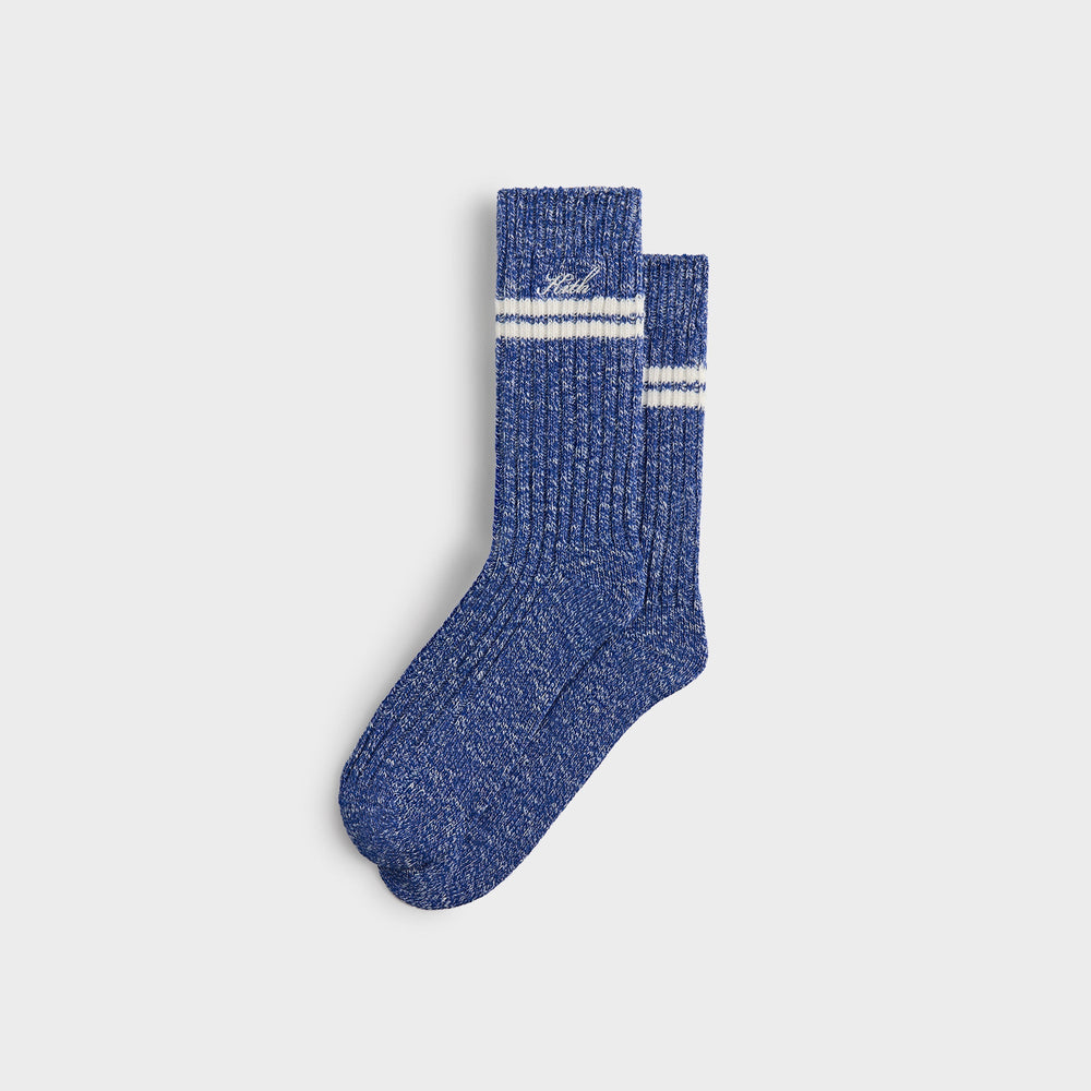 Kith Calf Stripe Marled Crew Sock - Cyclone