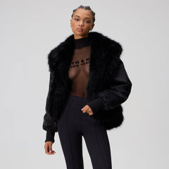 Kith Women Senna Faux Fur Reversible Bomber - Black