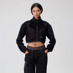 Kith Women Reiko Fleece Cropped Jacket - Black