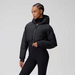 Kith Women Bex Cropped Nylon Puffer - Black