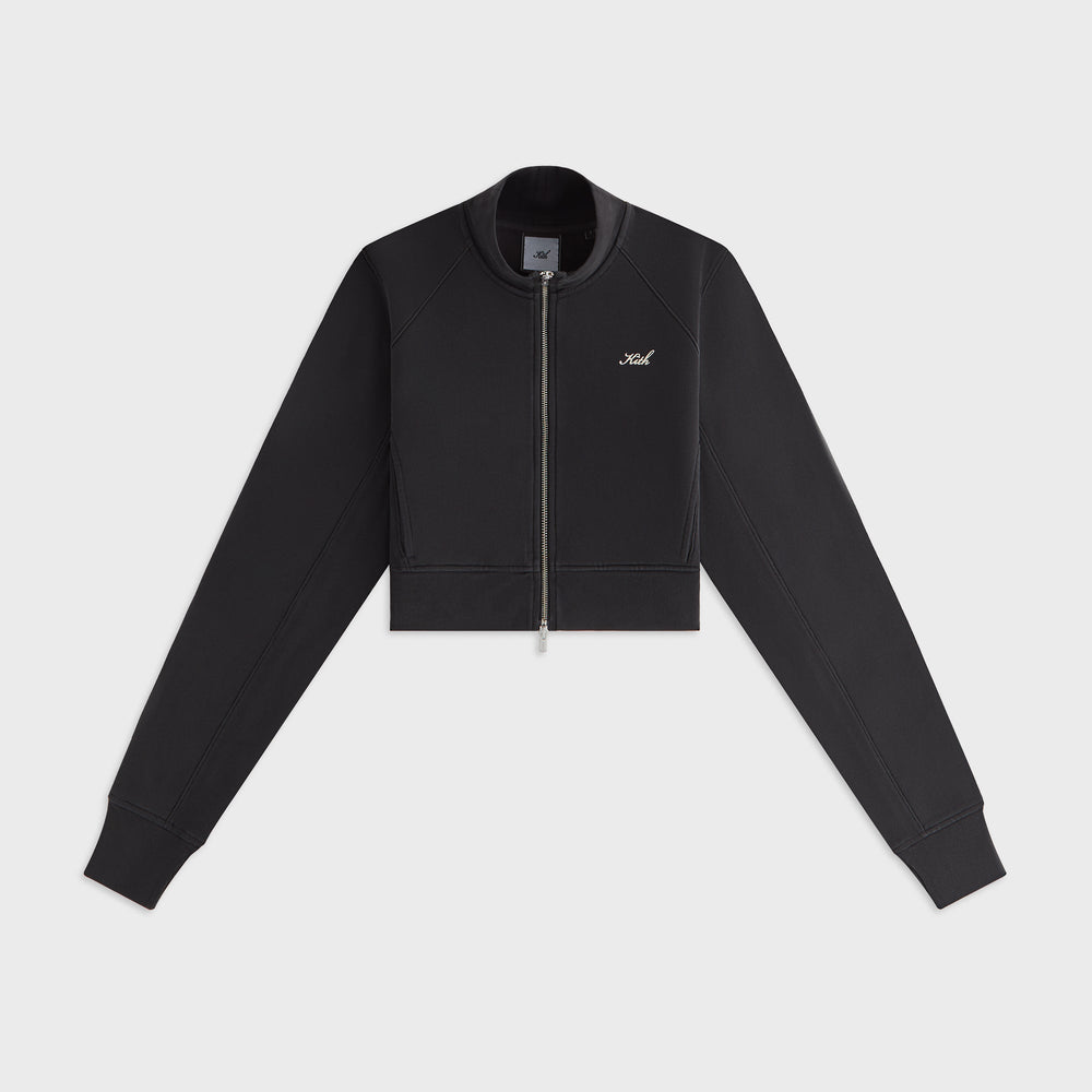 Kith Women Davin Cropped Fleece Track Zip - Black