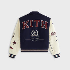Kith Women Campbell II Melton Varsity Bomber Jacket - Nocturnal