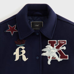 Kith Women Campbell II Melton Varsity Bomber Jacket - Nocturnal