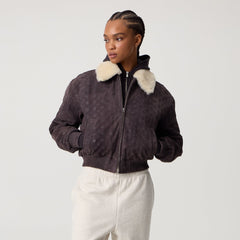 Kith Women Dalton Debossed Suede Bomber - Hematite