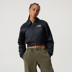 Kith Women Reversible Landry IV Cropped Bomber Jacket - Black