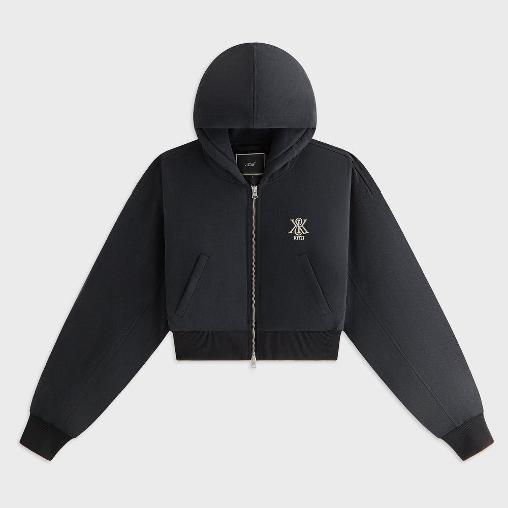 Kith Women Bex Cropped Denim Puffer - Washed Black