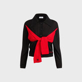 Marine Serre Hybrid Knit Wrapped Cardigan - Black