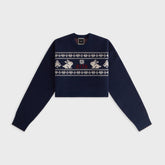 Kithmas Women Freja Cropped Bunny Sweater - Ink