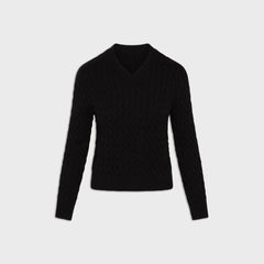 Frankies Bikinis Prince Cable Knit Sweater - Black