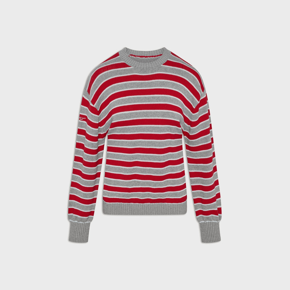 Frankies Bikinis Sloane Cotton Knit Boyfriend Sweater - Cloud Cover St