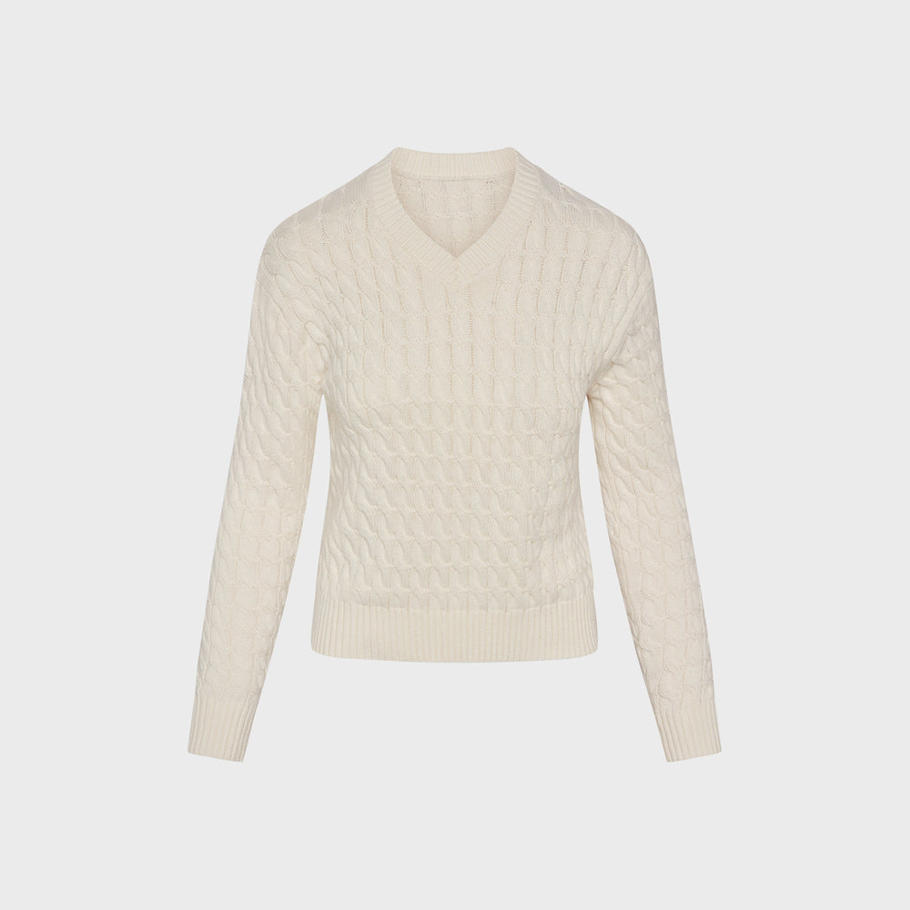 Frankies Bikinis Prince Cable Knit Sweater - Honeymoon