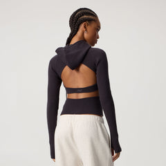 Kith Women Mina Backless Sweater Hoodie - Hematite