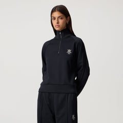 Kith Women Everly Tricot Track Quarter Zip - Black