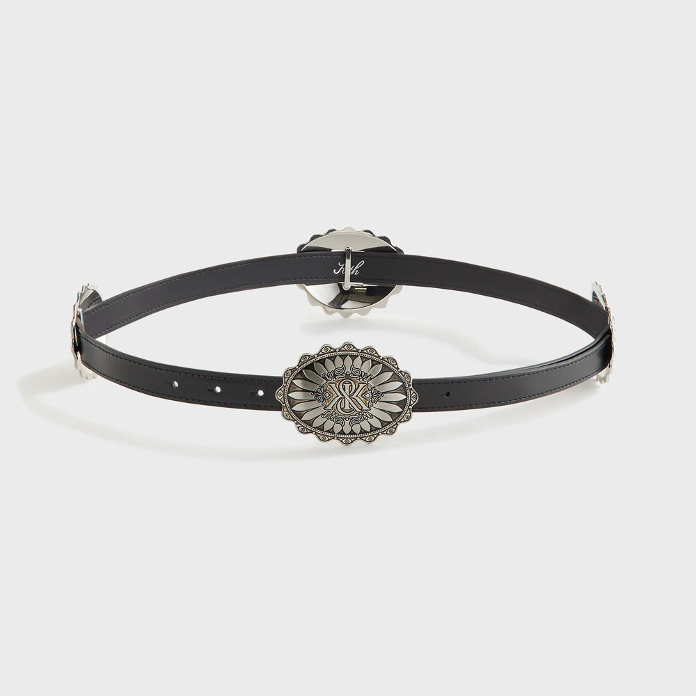 Kith Women Vintage Western Buckle Leather Belt - Black