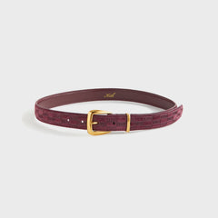 Kith Women Monogram Debossed Suede Belt - Magma