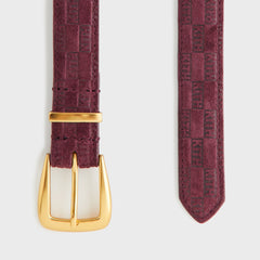 Kith Women Monogram Debossed Suede Belt - Magma