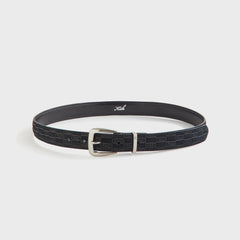 Kith Women Monogram Debossed Suede Belt - Black