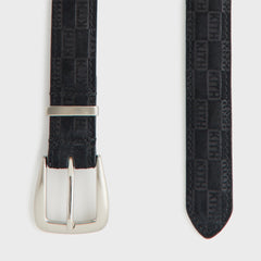 Kith Women Monogram Debossed Suede Belt - Black