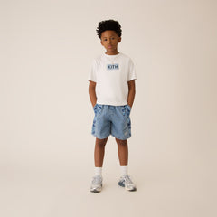 Kith Kids Floral Paisley Chambray Apollo Short - Kent Light Wash