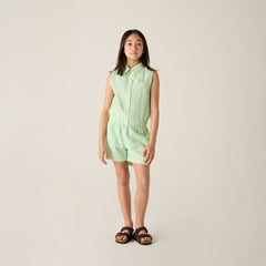 Kith Kids Seersucker Liam Short - Honeydew