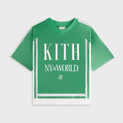 Kith Kids NY to the World Faille Leon Jersey - Parrot