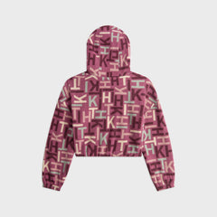 Kith Kids Monogram Polar Fleece Cropped Hoodie - Amaranth