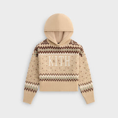 Kith Kids Novelty Fair Isle Nelson Hoodie Sweater - Mocha Heather