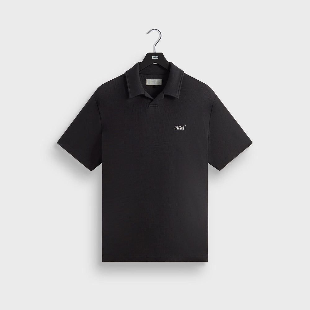 Kith Micro Waffle Drew Polo - Black
